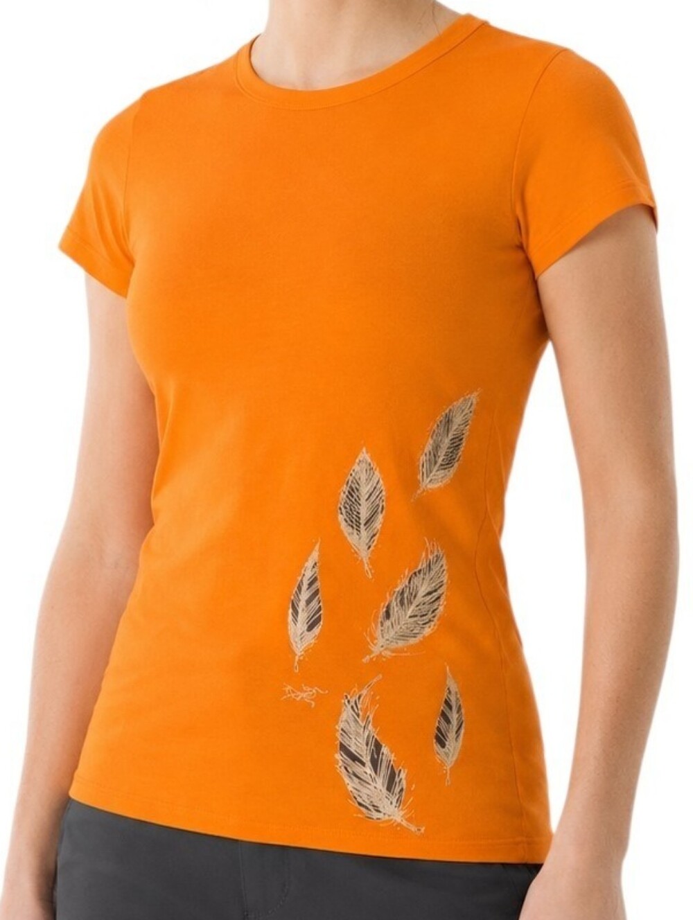 Arc'teryx Graphic T Shirt Orange Women XS Lightweight Performance Short Sleeve